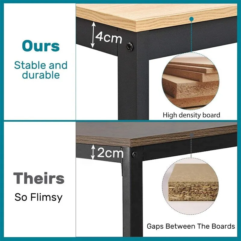 Computer Desk with 2-Tier Shelves - 40 Inch