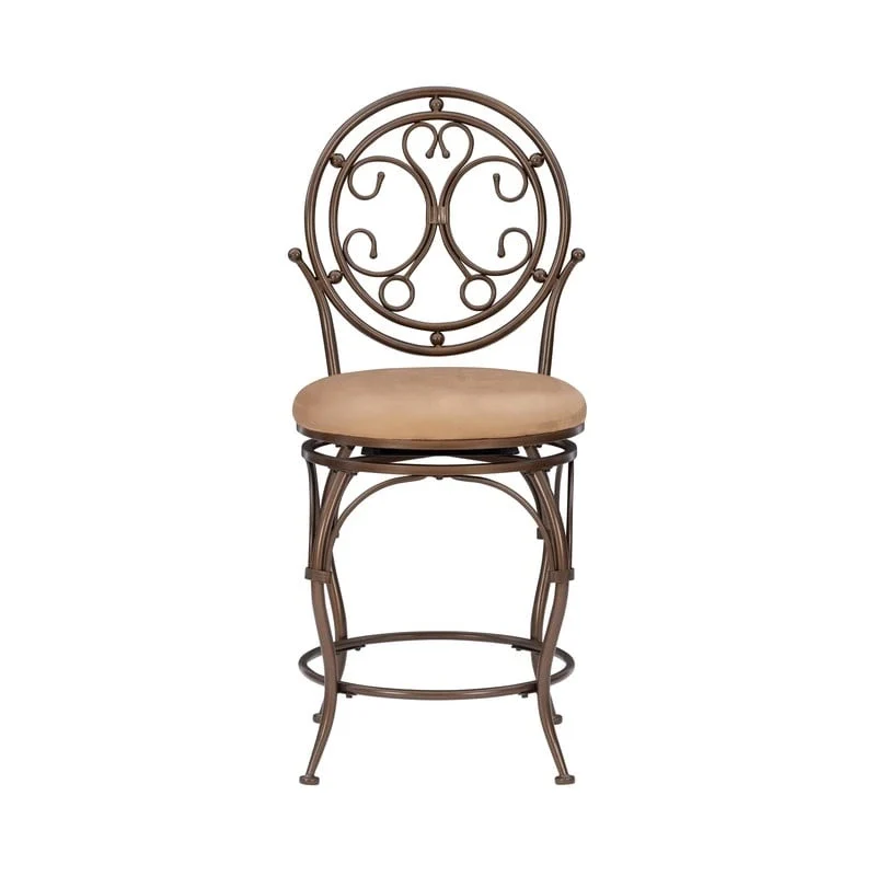 Monaco Big & Tall Scroll Circle Back Counter Stool - N/A
