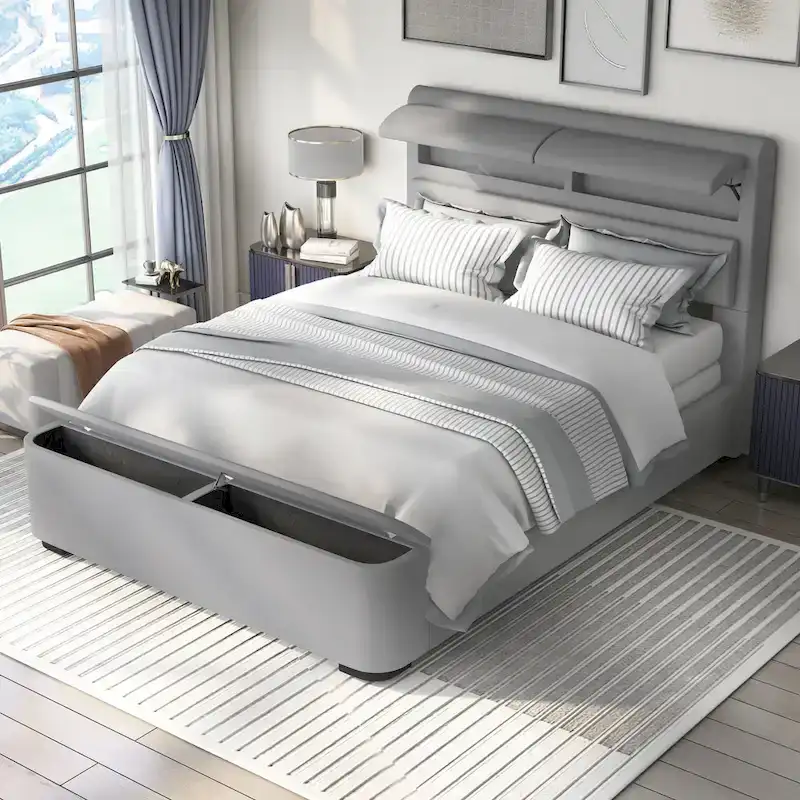 Otjen Modern Upholstered Storage Bed