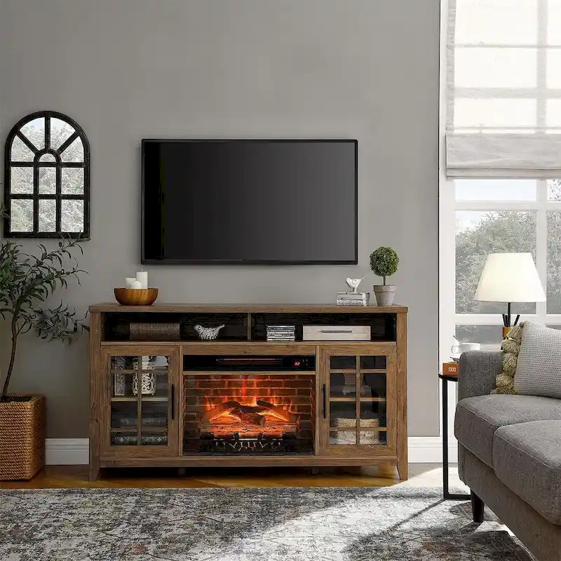 TV Stand for TVs up to 55  with Electric Fireplace