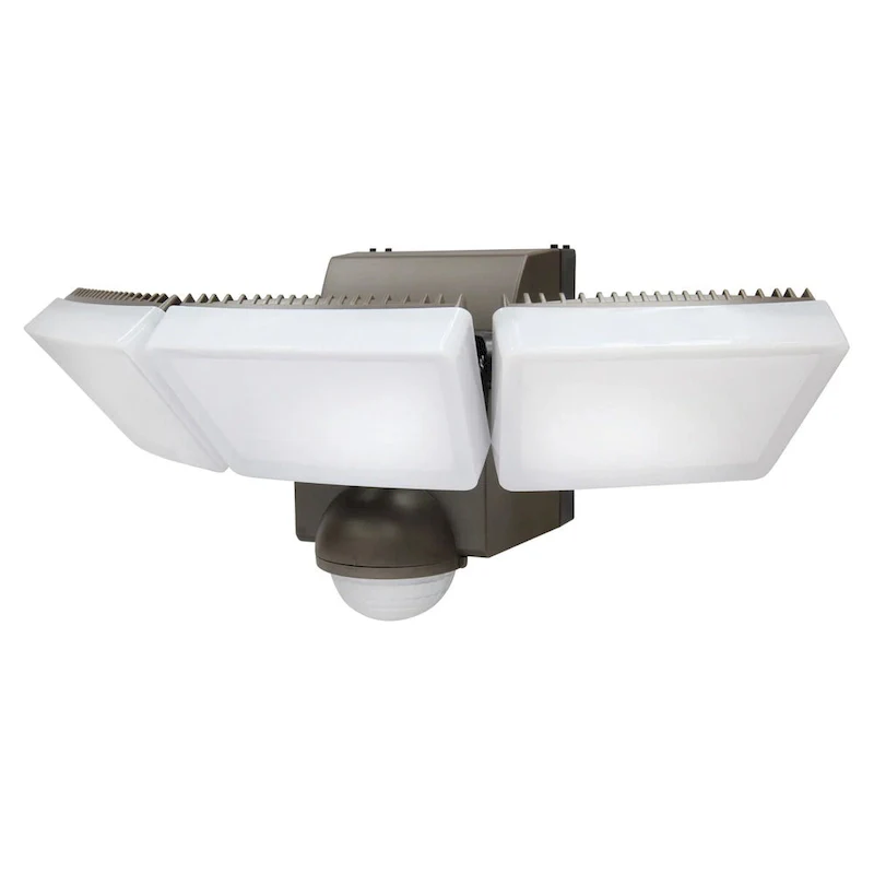 IQ America 1200 Lumen Battery Operated LED Motion Security Flood Light Wall Eave Mount