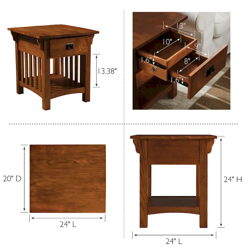 Leick Home Mission Impeccable End Table with Drawer