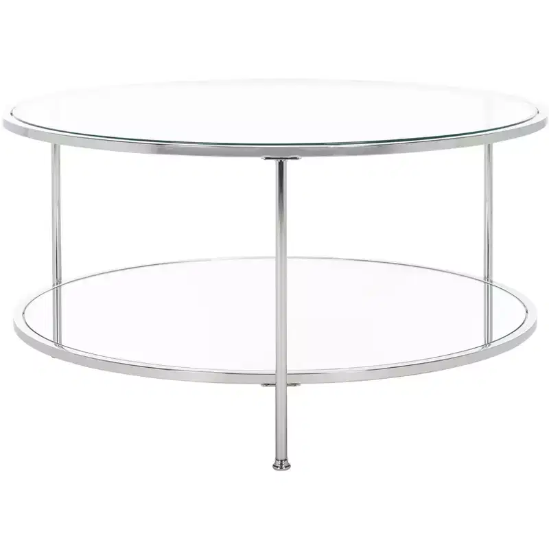 Risa Round Coffee Table with Storage - Charcoal - SEI