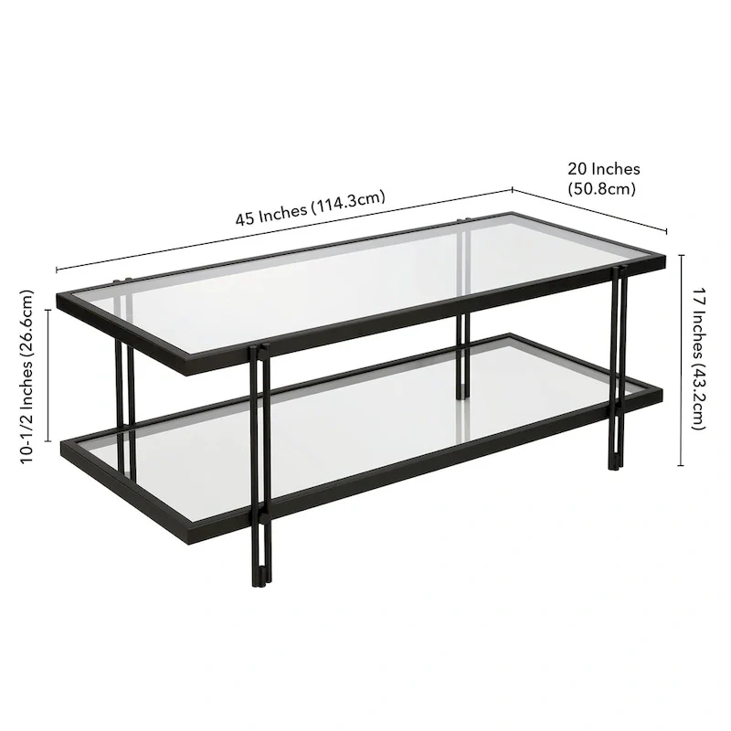 Inez Modern Steel and Glass Coffee Table
