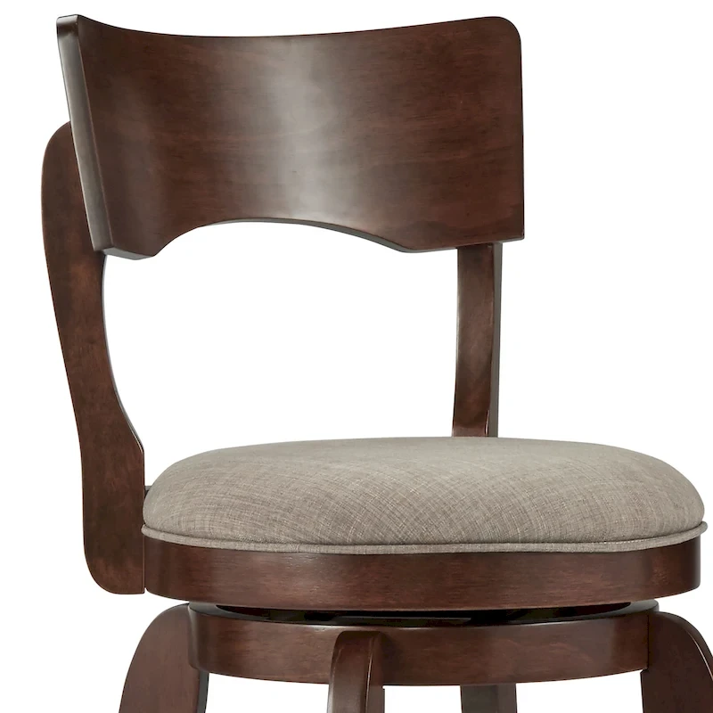 Lyla Swivel 29-inch Brown High Back Bar Height Barstool by iNSPIRE Q Classic