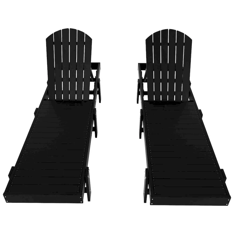 Polytrends Altura Armless Poly Eco-Friendly All Weather Reclining Chaise Lounge (Set of 2)