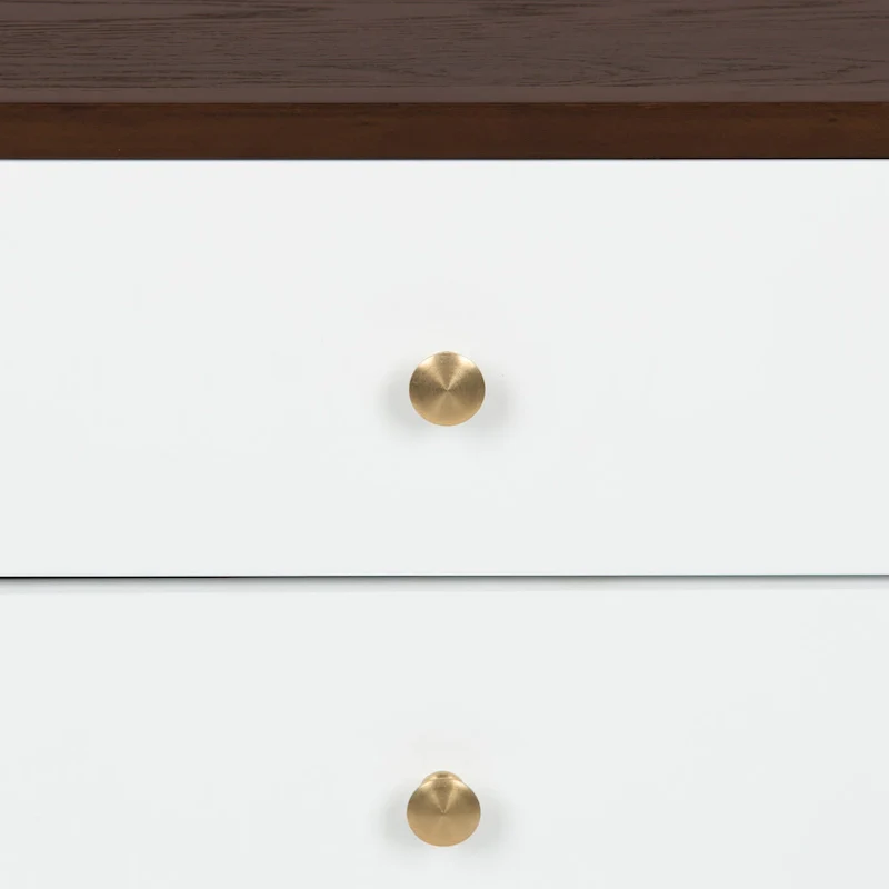 Finco Nightstand Side Table with 2 Drawers