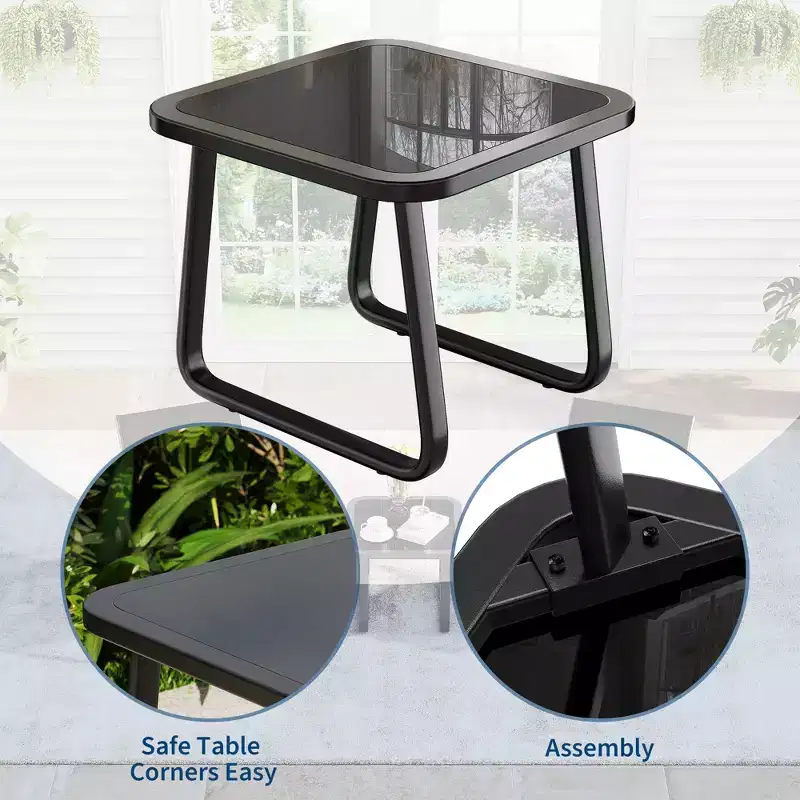 GustoWave 3-Piece Patio Bistro Set With Rocking Chairs, Textilene Mesh And Metal Frame