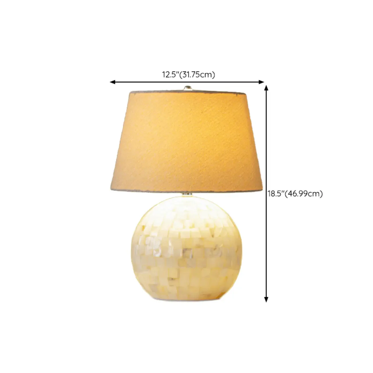 Modern Shell Table Lamp with Geometric Shade, LED