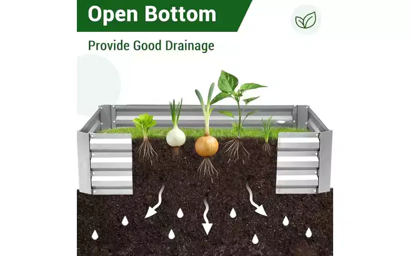 6x3x3Ft Raised Garden Bed with Greenhouse Cover, 2-Tier Roll-Up Windows, Galvanized Steel Planter Box