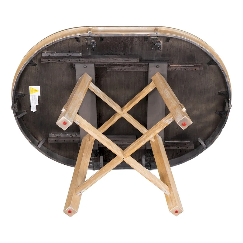 Round Extendable Wood Dining Table with 16 Leaf