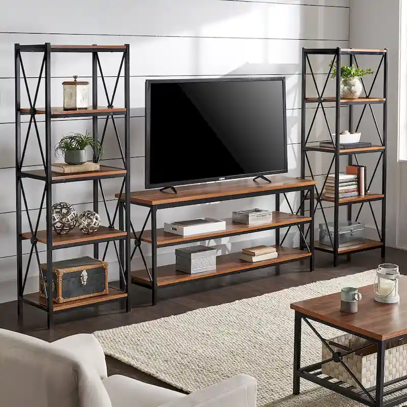 62 in. Metal Etagere TV Stand for TVs up to 70 in.