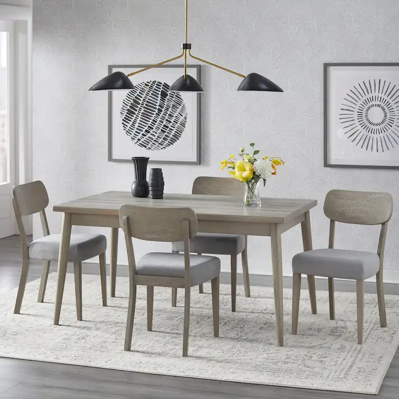 5-Piece Dining Set with Table and 4 Upholstered Chairs