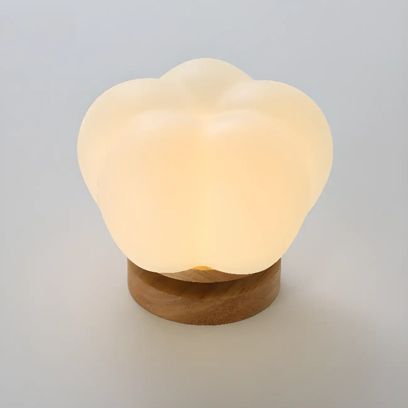 Modern Small White Resin Petal Wood Semi Flush Ceiling Light