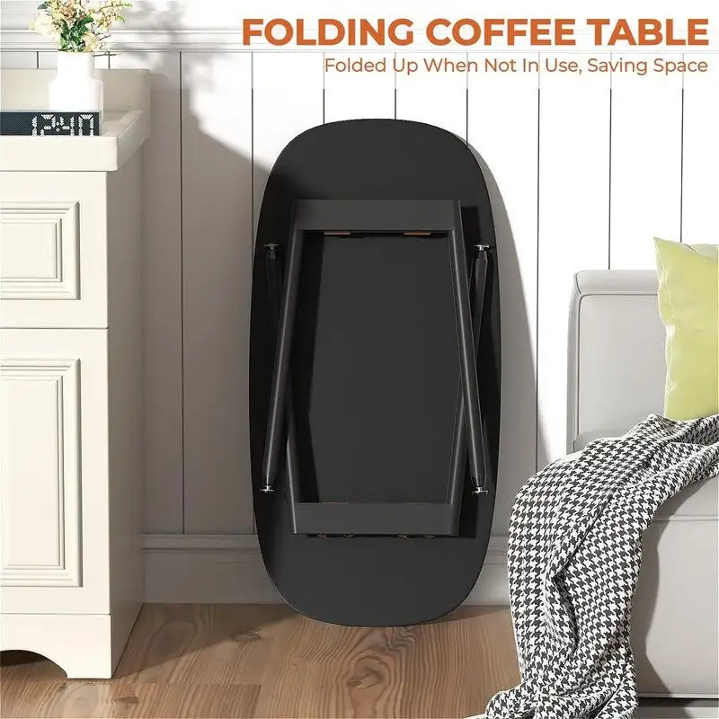 Folding Coffee Table Rustic Farmhouse Coffee Tables - 31.5D x 15.7W x 17.7H