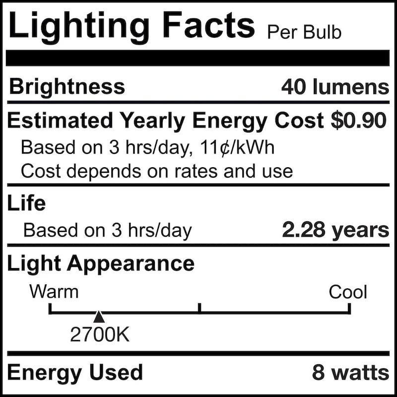 Bulbrite Pack of (50) Dimmable Clear Flame Candelabra (E12) Incandescent Bulb