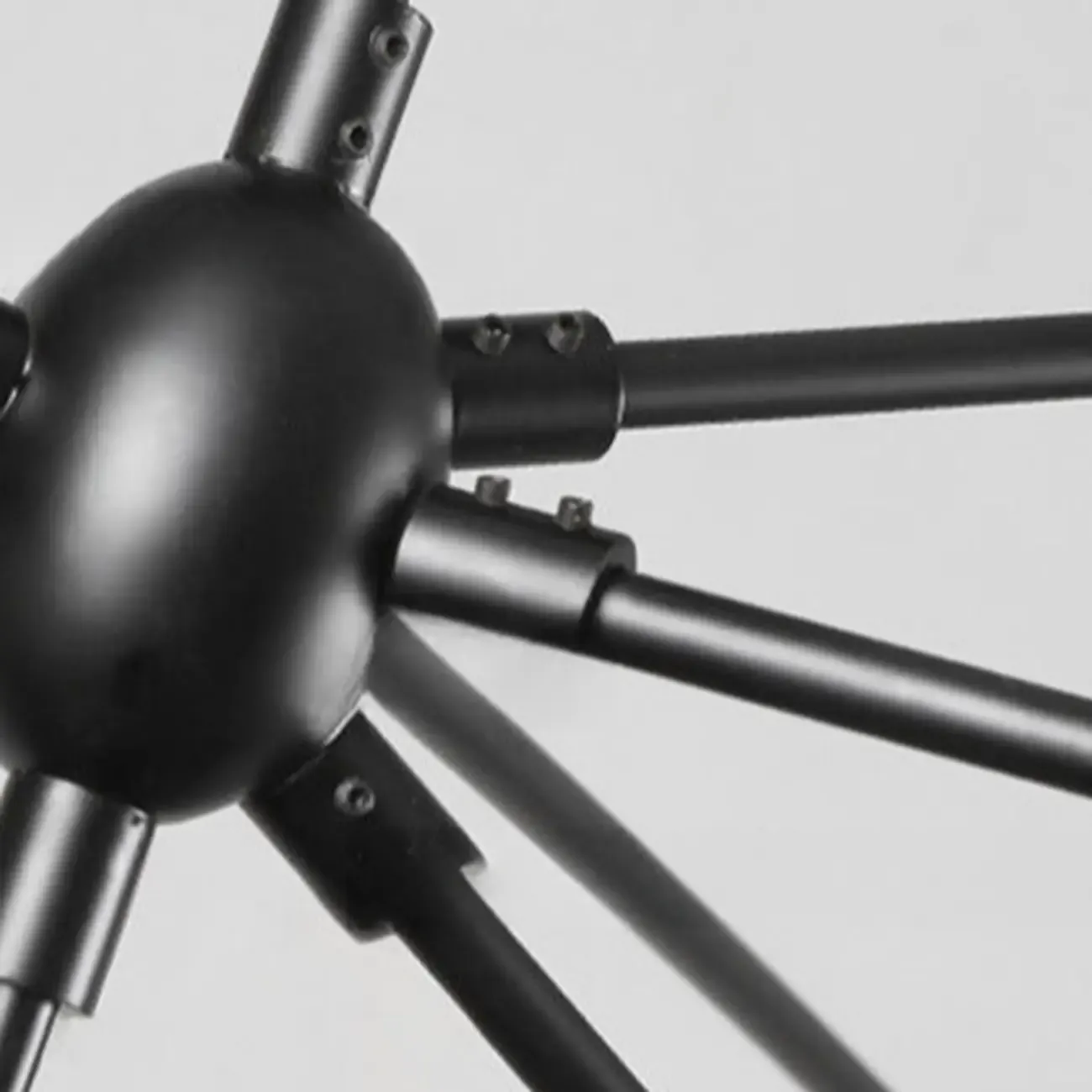 Multi-Light Modern Black LED Chandelier with Geometric Design