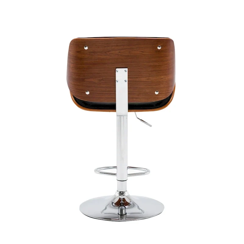 Adjustable Bar Stool, PU Leather, Chrome Base – Black/White/Red/Brown, Single