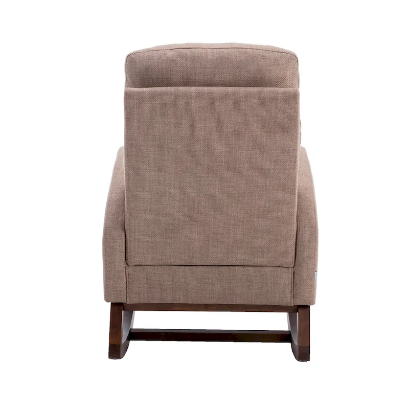 Modern 27  Upholstered Rocking Chair with Wood Legs and Side Pocket