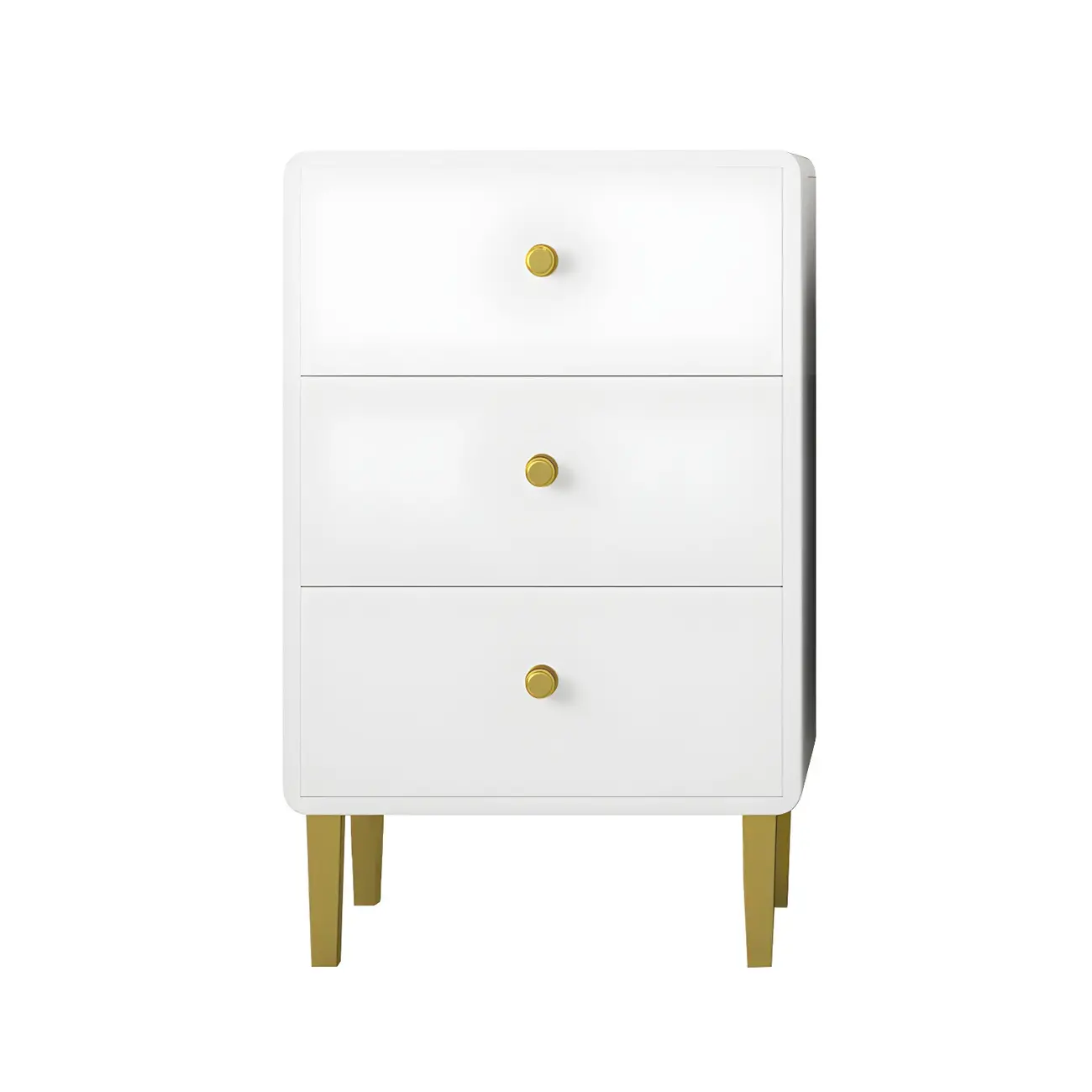 Glam White Narrow Gold Legs Bachelor Chest
