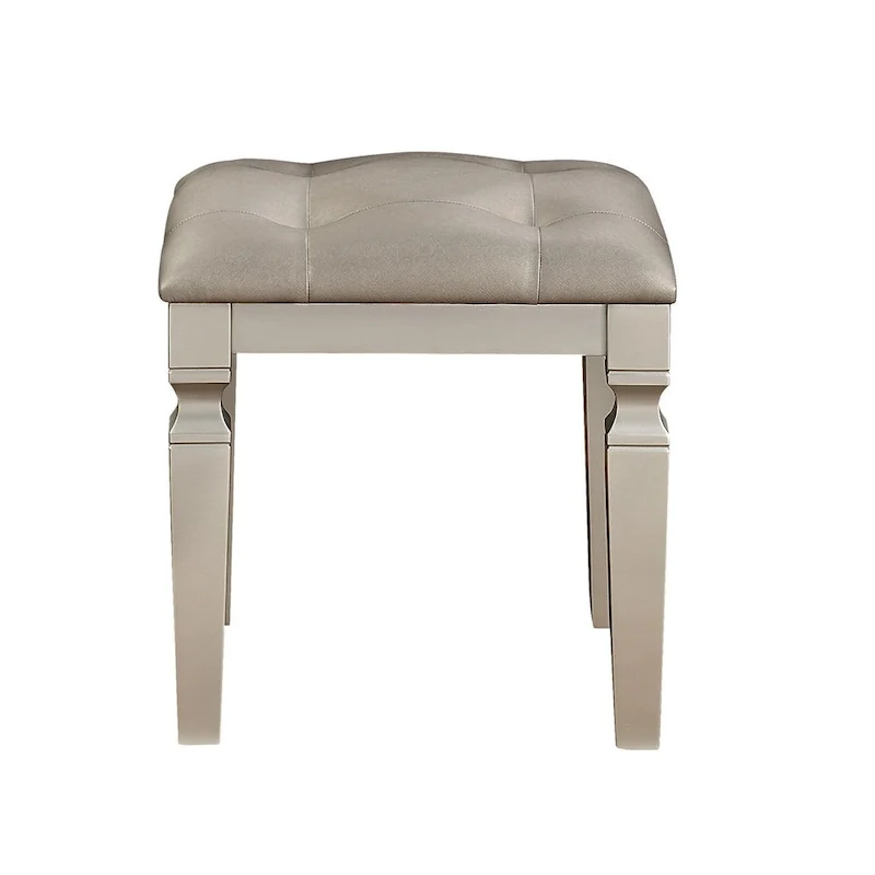 Poundex Wooden Makeup Vanity Set with Lift-up Mirror and Stool - Desk 43  x 18  x 30~47 H, Stool 18  x 16  x 18 H