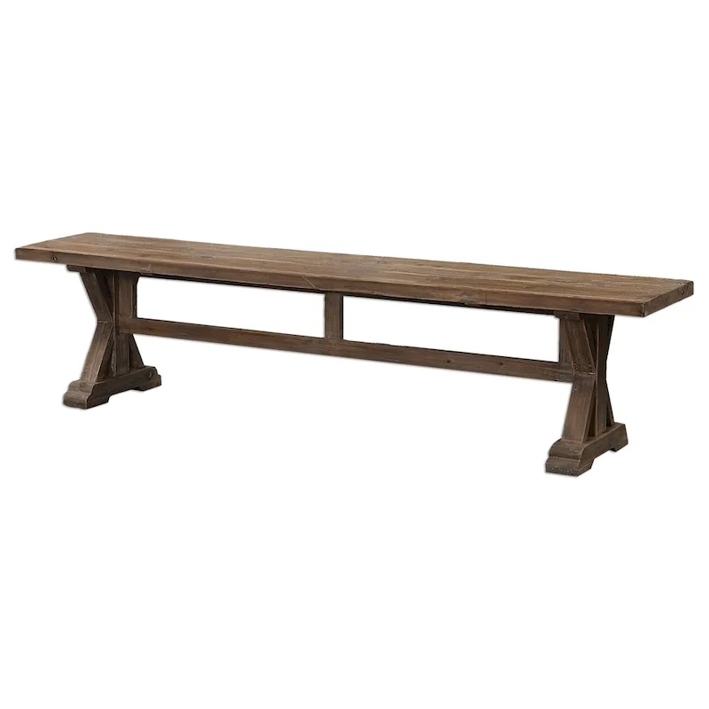 Stony Grey Wash Solid Wood Bench, 1-Seat