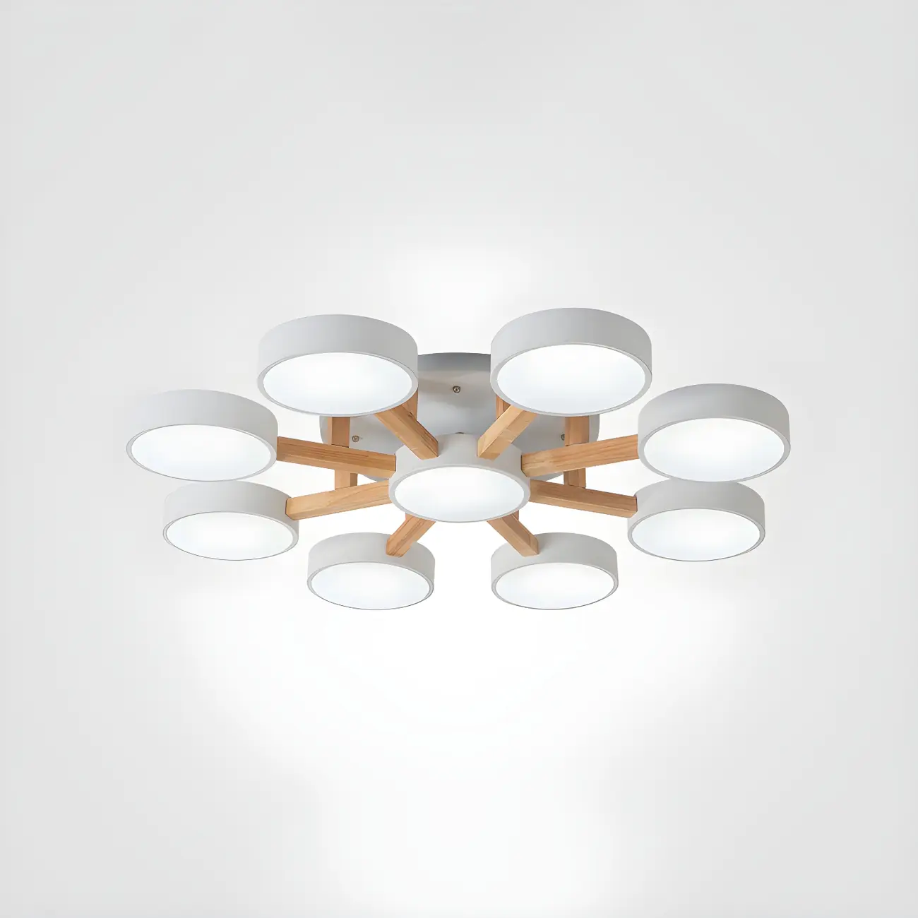 Green Drum Shade Semi Flush Ceiling Light 3-Gear Dimming