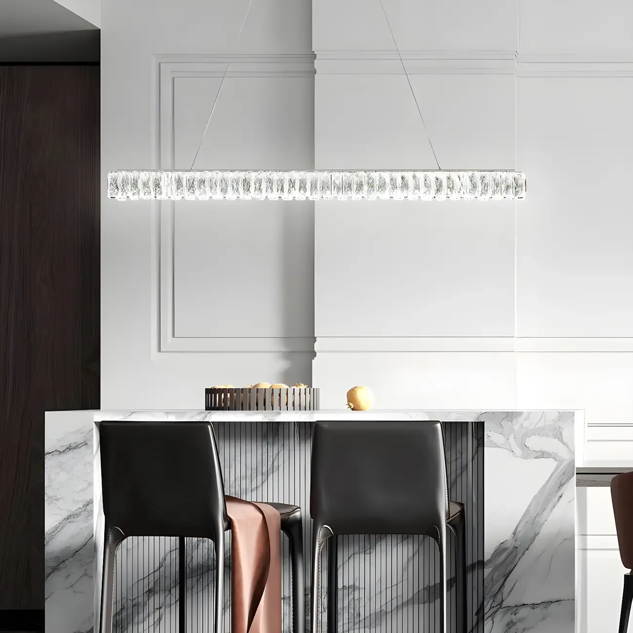 Trendy Modern Crystal Linear Pendant Light