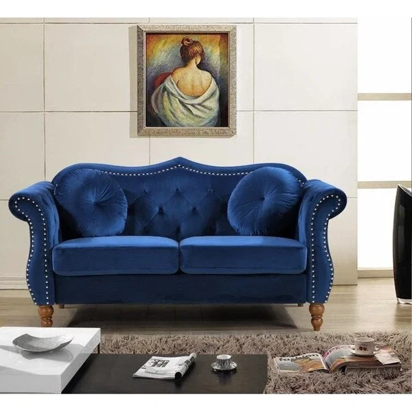 Nailhead Chesterfield Upholstered 2-piece Living Room