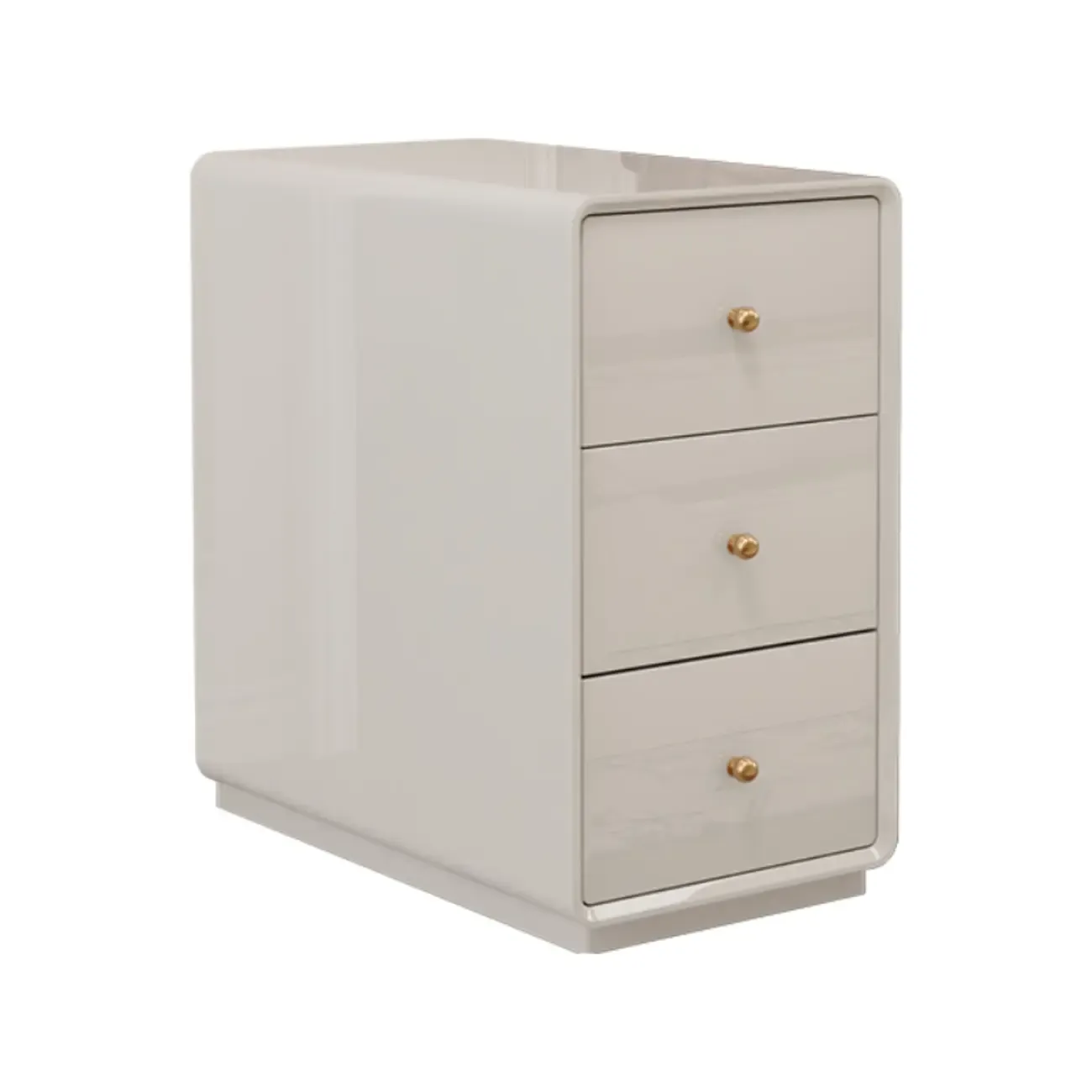 Narrow Rectangle Walnut Wood Side Table with Drawers