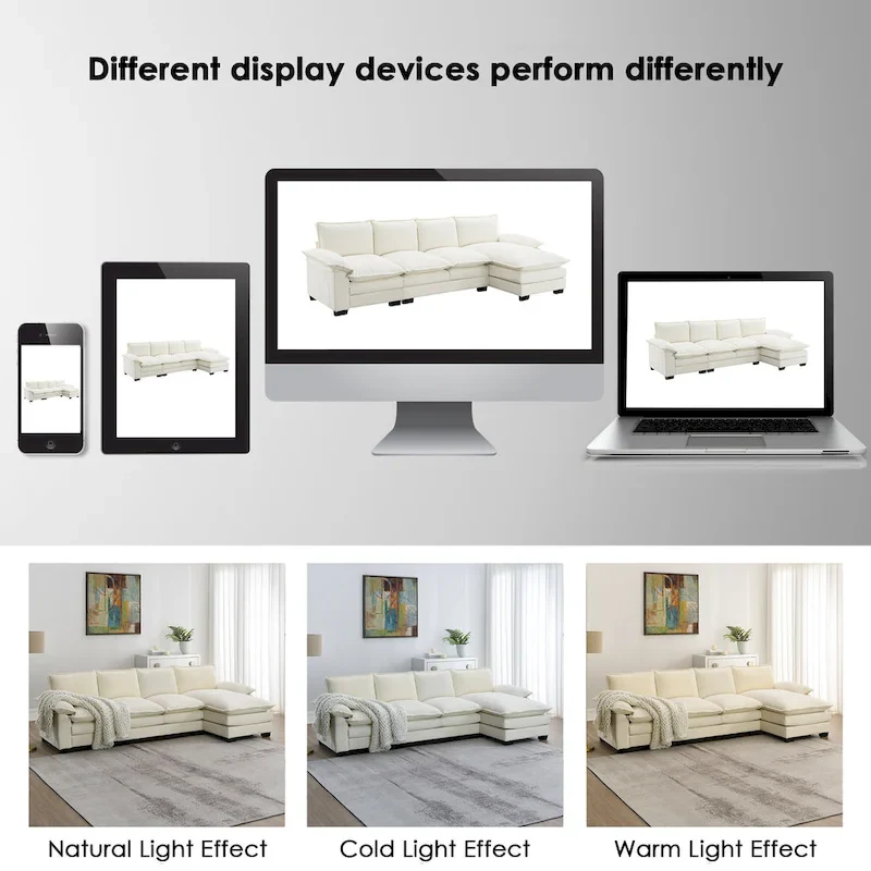 Modern L-shaped Cloud Sofa with Chaise Lounge