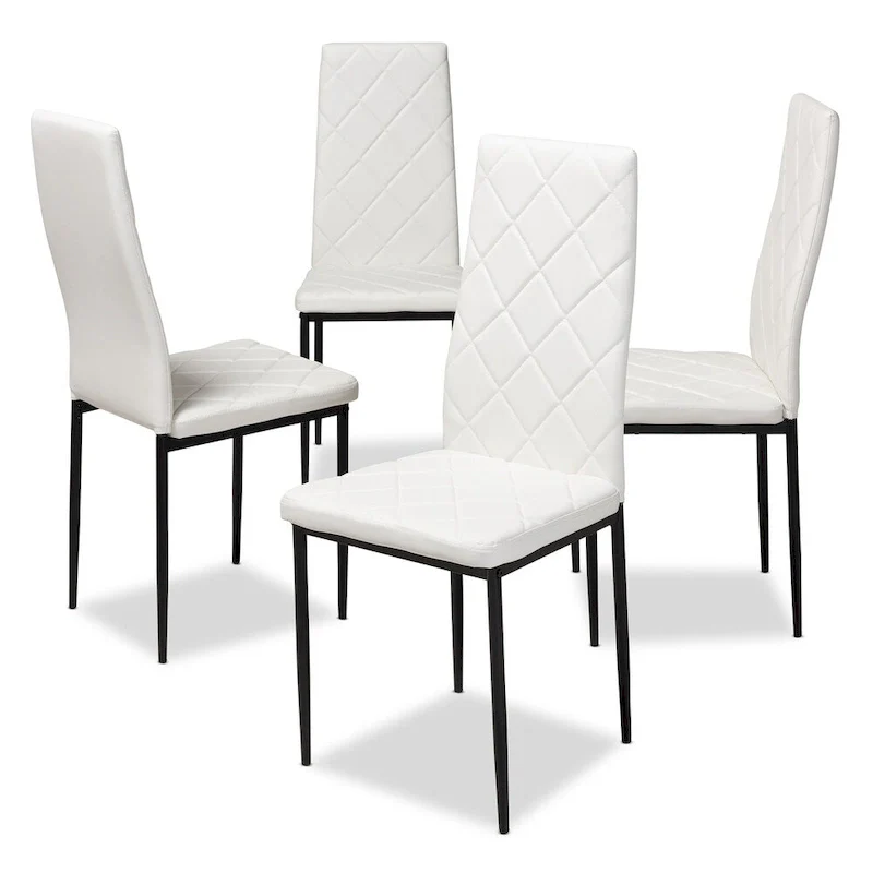 Modern Faux Leather Dining Chair 4-Piece Set by Baxton Studio