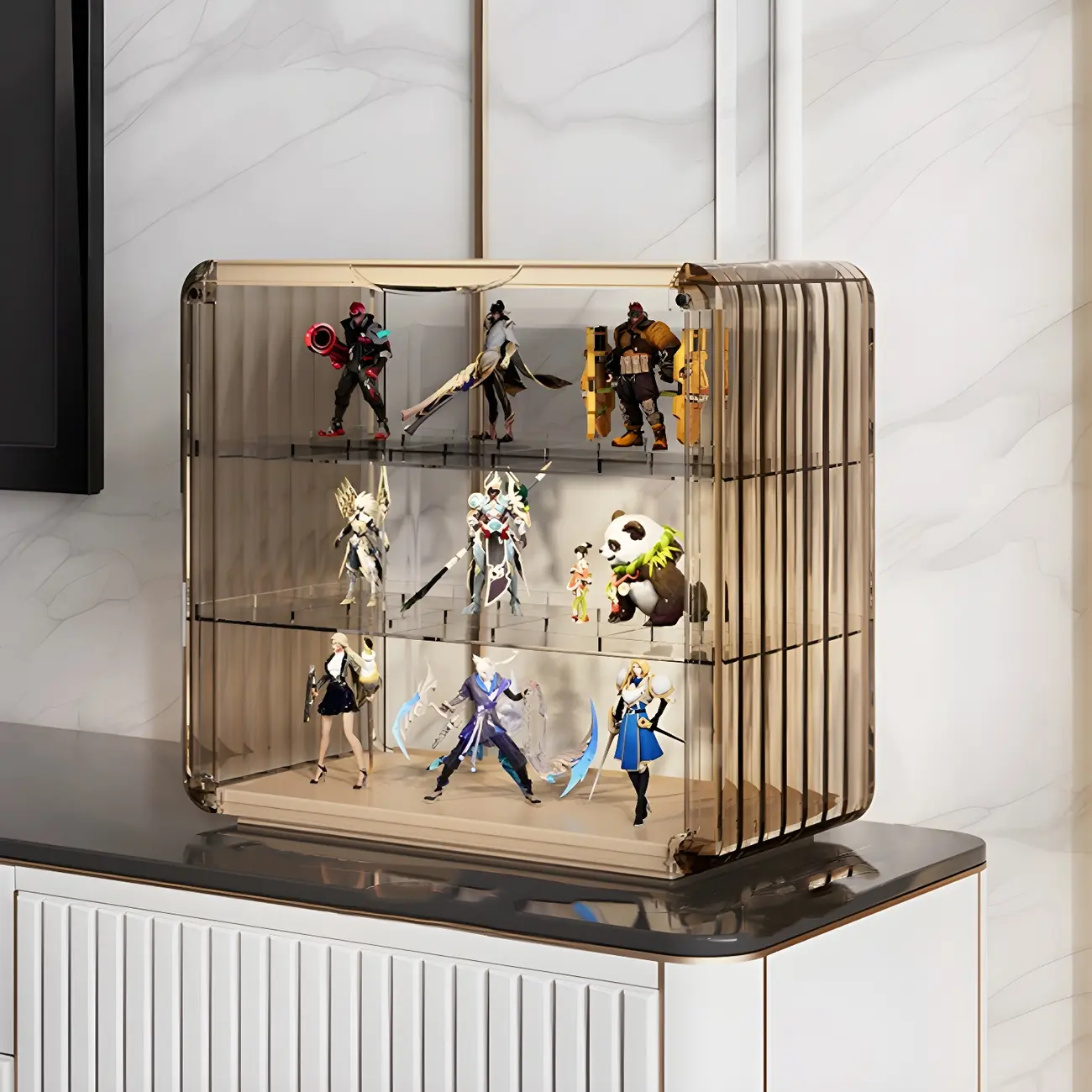 Living Room Stackable Clear Acrylic Display Cabinet