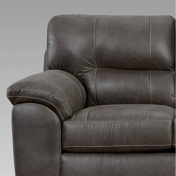 Grey Left-Facing Contemporary Pillow-Top Arm Sectional Sofa, 2-Seat