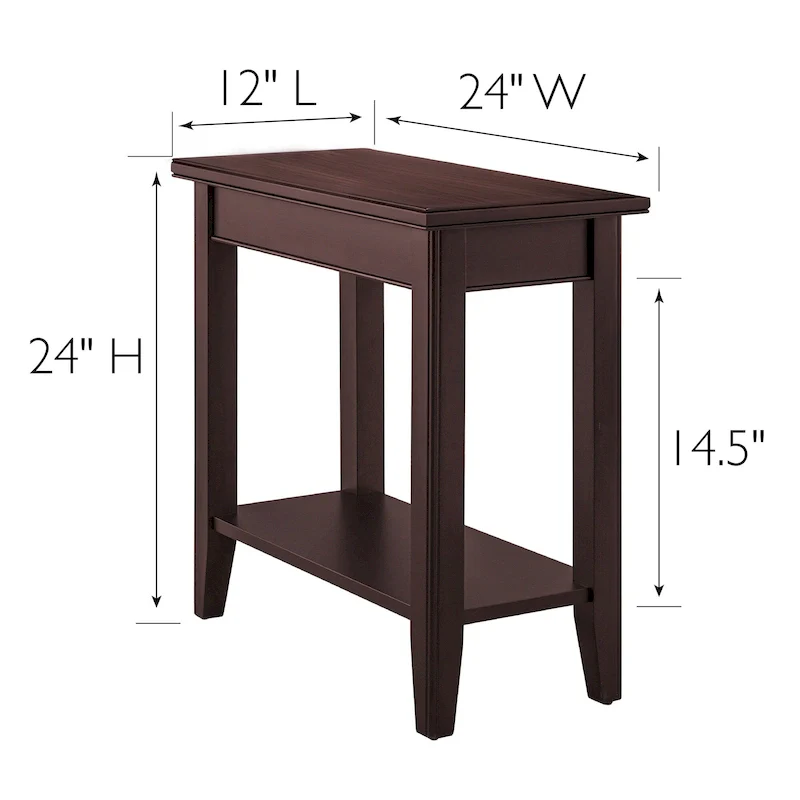 Leick Home Laurent Narrow End Table with Shelf