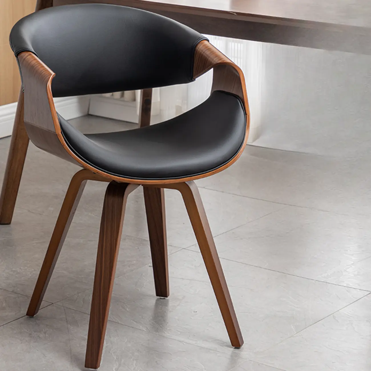 Modern Upholstered Wooden Ergonomic Office Chair