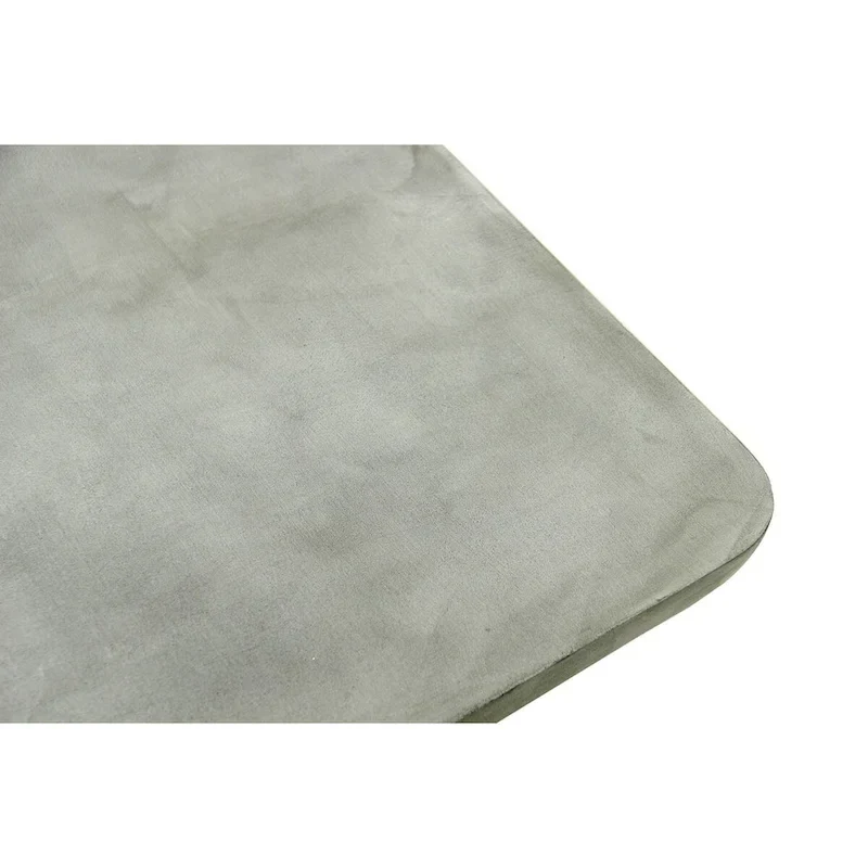 Cid Ziv 71 Inch Dining Table, Rectangular Gray Faux Concrete, Pillar Base