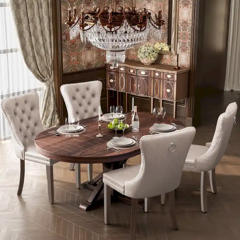 Modern Tufted Velvet Side Dining Chairs (Set of 4)