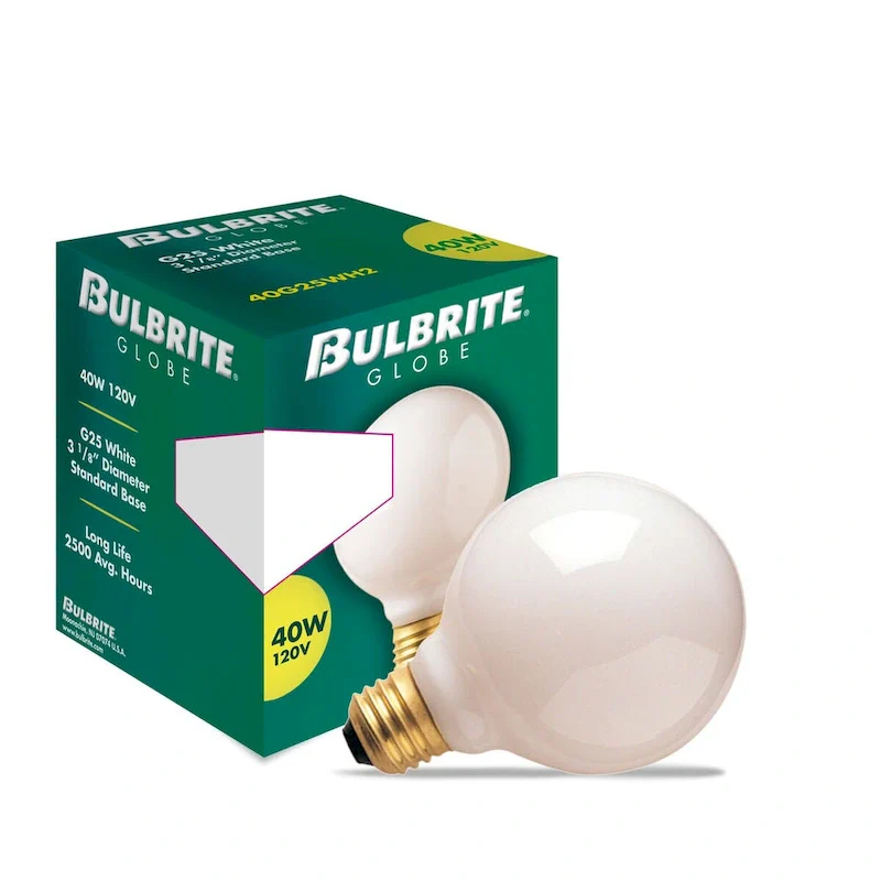 Bulbrite Pack of (24) 40 Watt Dimmable White G25 Incandescent Light Bulbs with Medium (E26) Base, 2700K Warm White Light