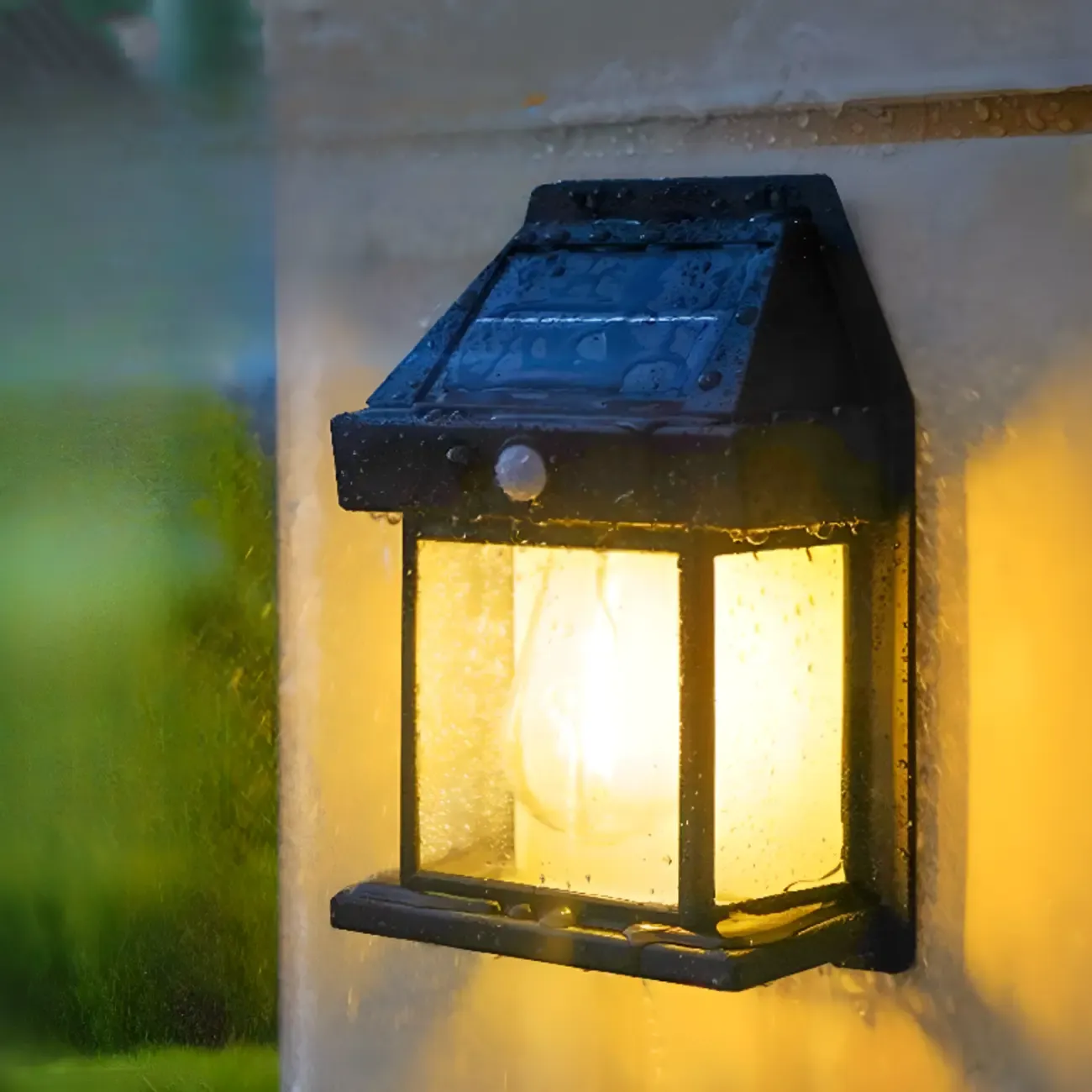 Modern Solar Metal Transparent Outdoor Wall Sconce