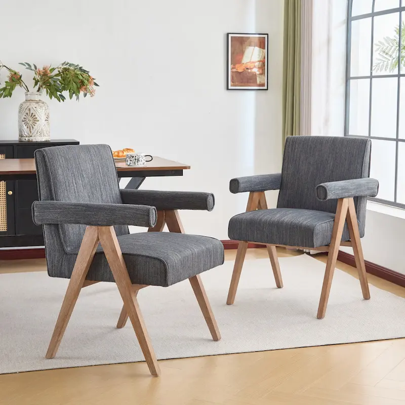 Christopher Knight Home Poppy Fabric Arm Dining Chair (Set of 2)