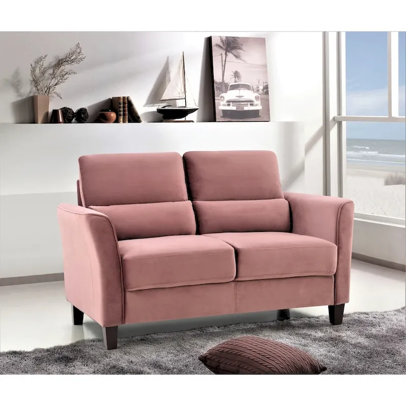 Chole Velvet Loveseat with Gently Curved Arms