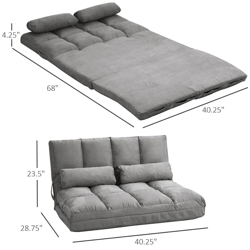 Convertible Floor Sofa Chair,Folding Couch Bed,Guest Chaise Lounge