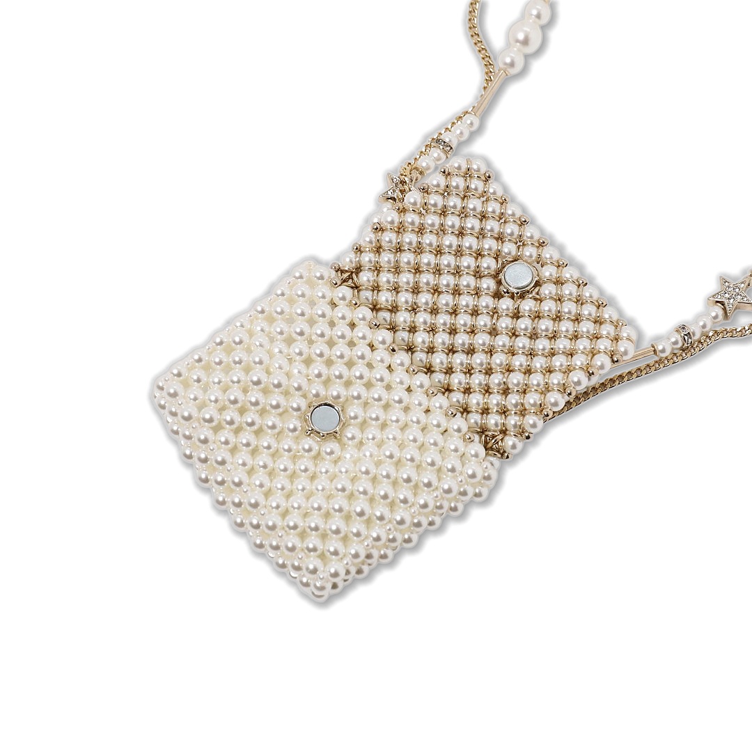 CCL122 Chanel handmade pearl bag long pearl chain necklace - ccjewelryacc