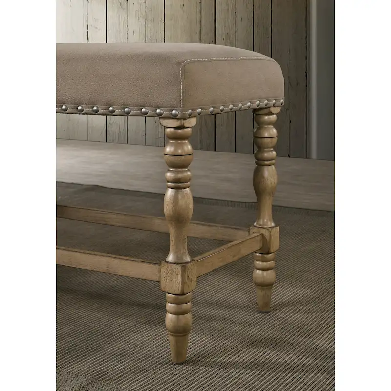 Roundhill Furniture Birmingham 6-piece Driftwood Finish Table with Nail Head Chairs Counter Height Dining Set