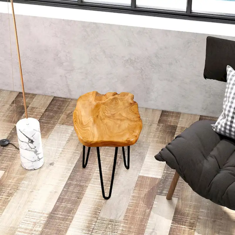 Naturally Shaped Small Stand with 3 Hairpin Legs - 13.5 x 12 x 19
