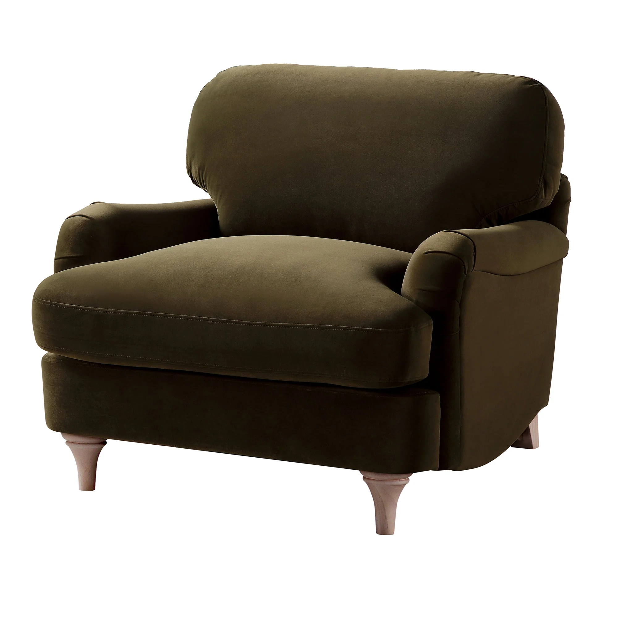 Seaweed Velvet Sofa, 1-Seater