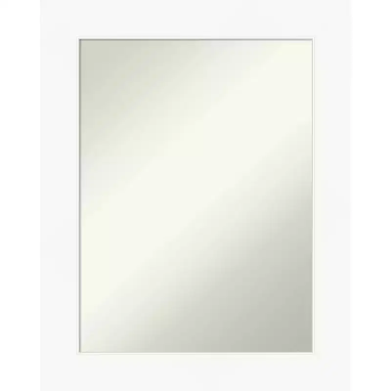 24" x 30" Non-Beveled Cabinet White Wall Mirror - Amanti Art