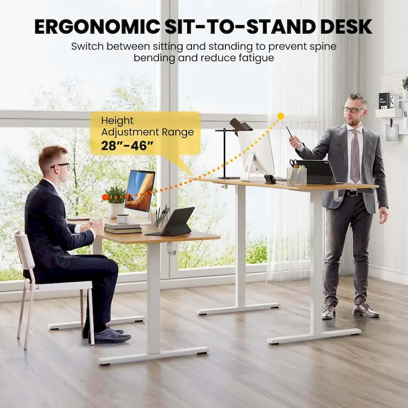 Costway 63 x 24 Inch Sit Stand Desk Height Adjustable Electric - See Details