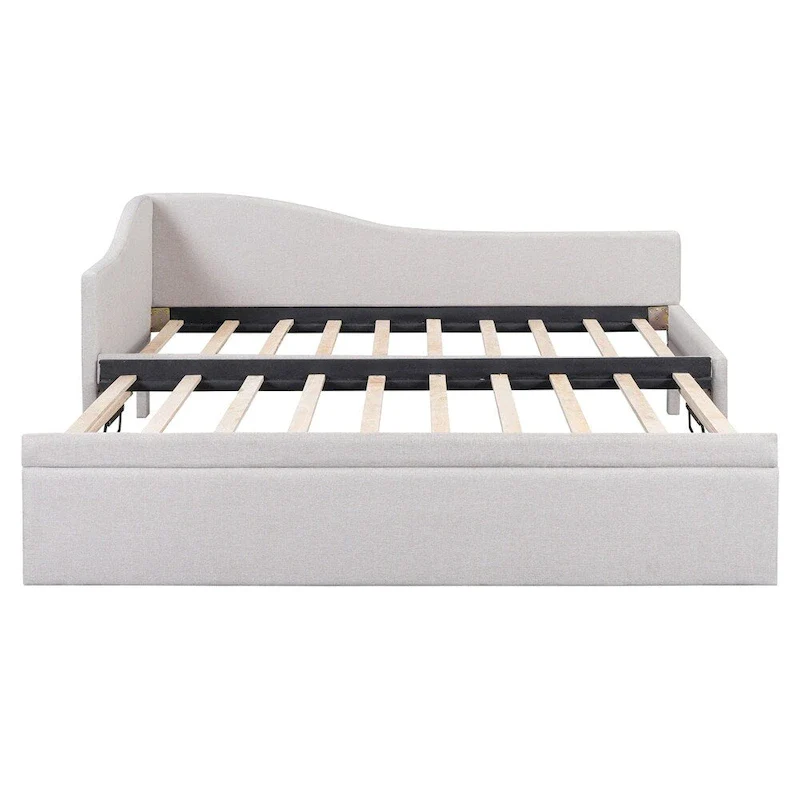 L-Shaped Upholstered Daybed with Pop Up Trundle